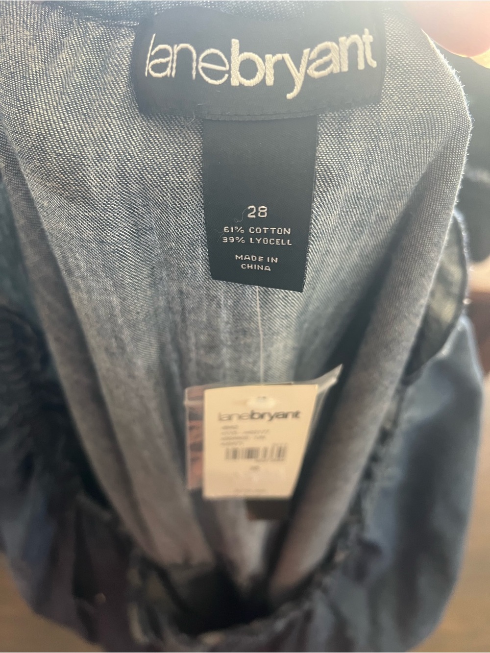 Lane Bryant Chambray Button-Front Dress in Denim Blue
